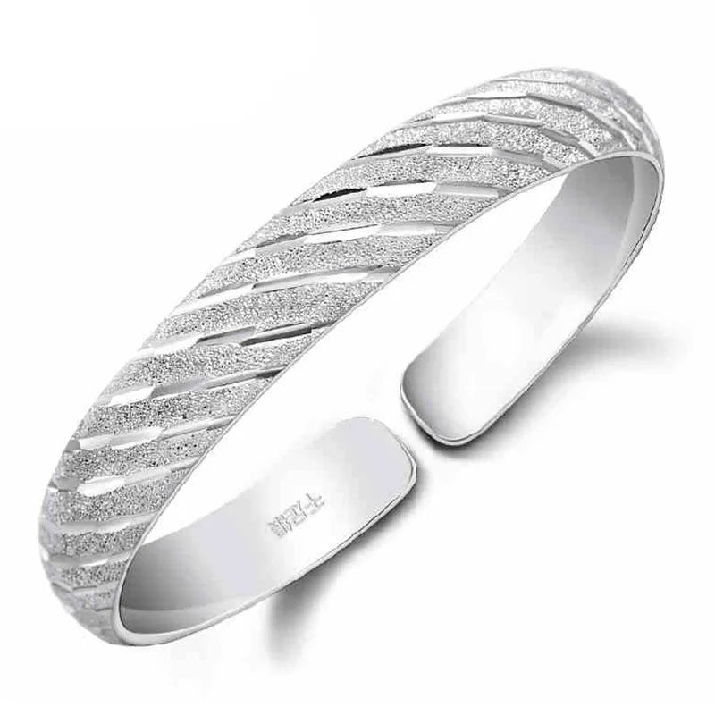 925 Silver Diagonal Cuff Bracelet