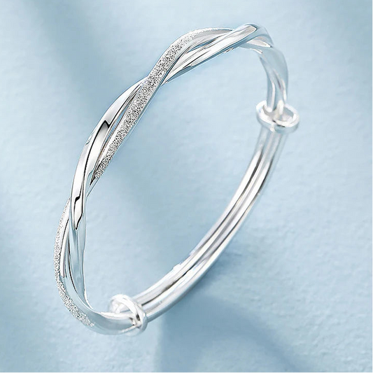 925 Silver Twisted Textured Bracelet