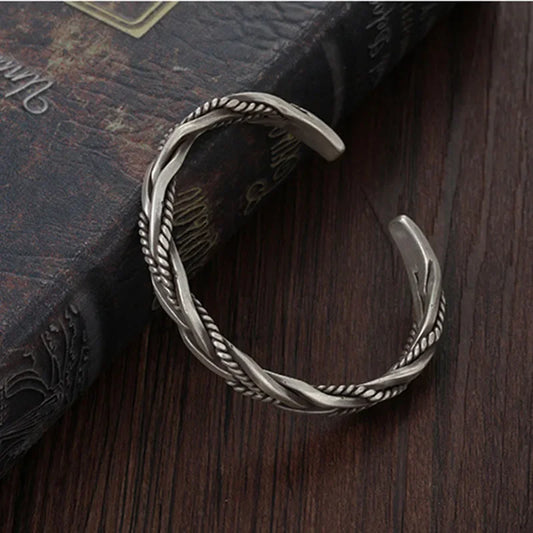 S925 Sterling Silver Twisted Woven Bracelet - Bracelets Express
