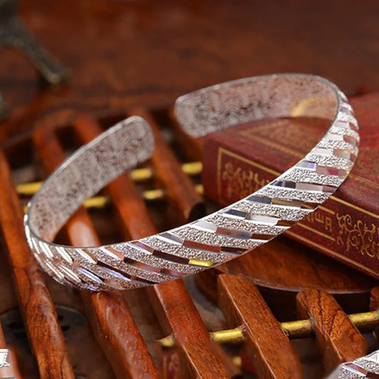 925 Silver Diagonal Cuff Bracelet