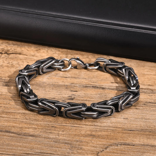 Stainless Steel Chunky Byzantine Bracelet - Bracelets Express