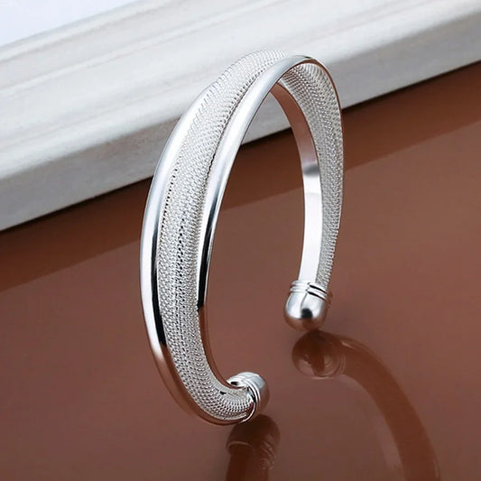 925 Silver Reticulated Smooth Bracelet